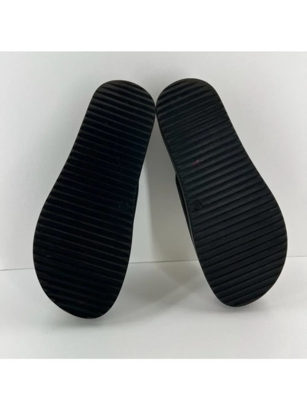 Project Cloud Platform Slide Sandals Womens 8.5 Memory Foam Wedge Leather Black